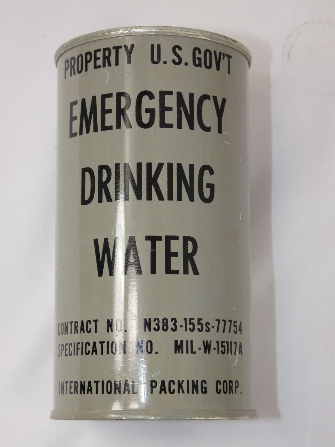 WW2 1942 Dated U.S. can of water, Ration can