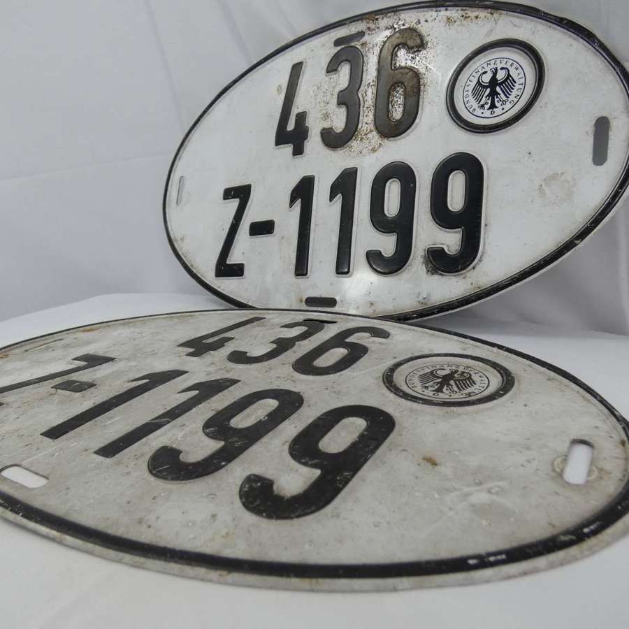 Post War German Number Plates