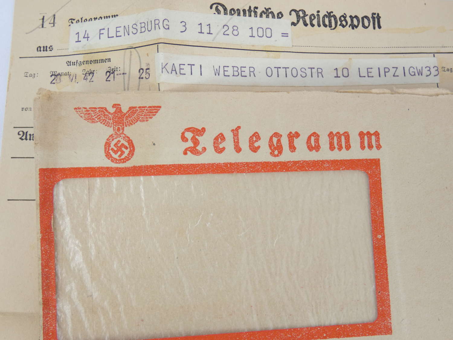 WW2 Deutsche Reichpost Complete Telegram