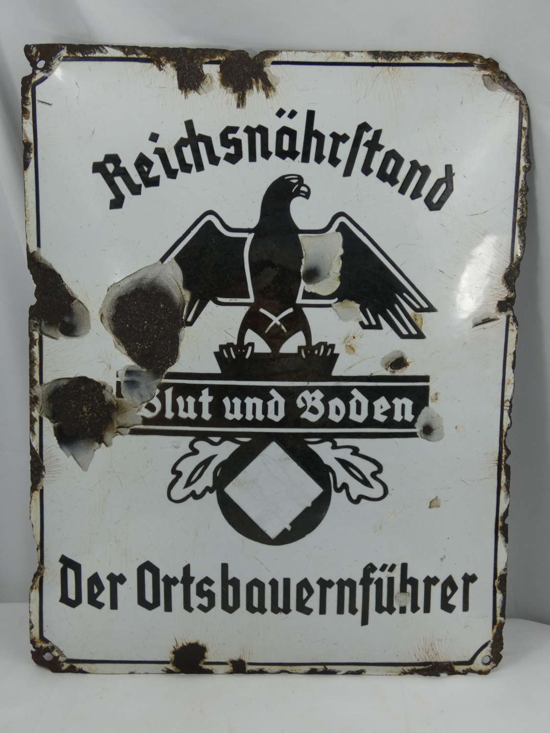 WW2 German Third Reich Reichsnahrstand Enamel Sign
