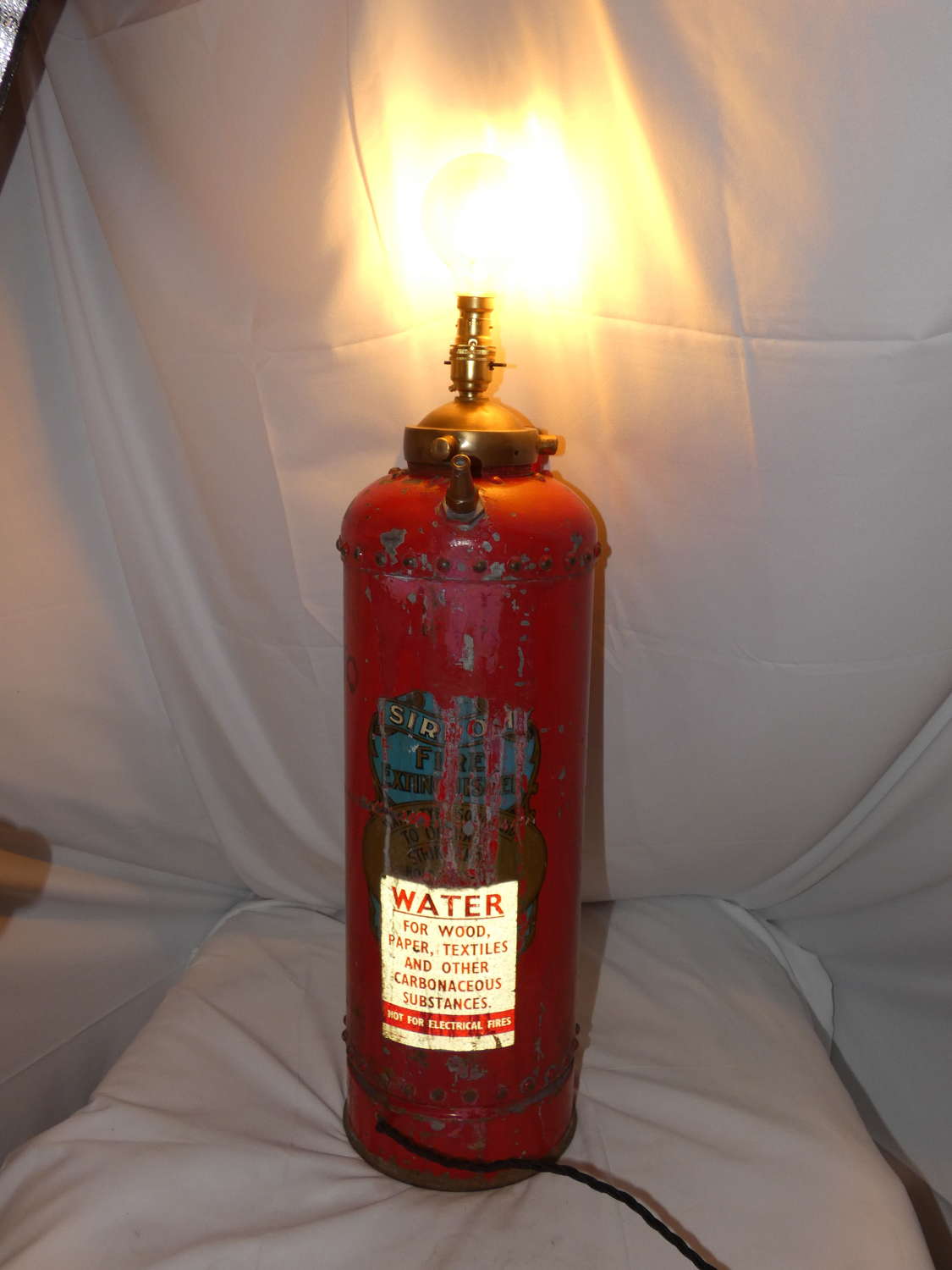 Vintage 1956 Sirrom Fire Extinguisher Reading Lamp