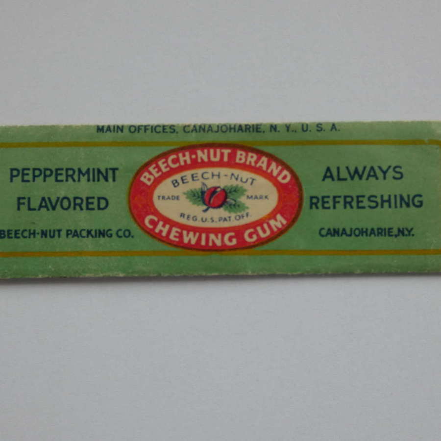WW2 U.S.Army Rations Beech-Nut Brand Chewing Gum Wrapper