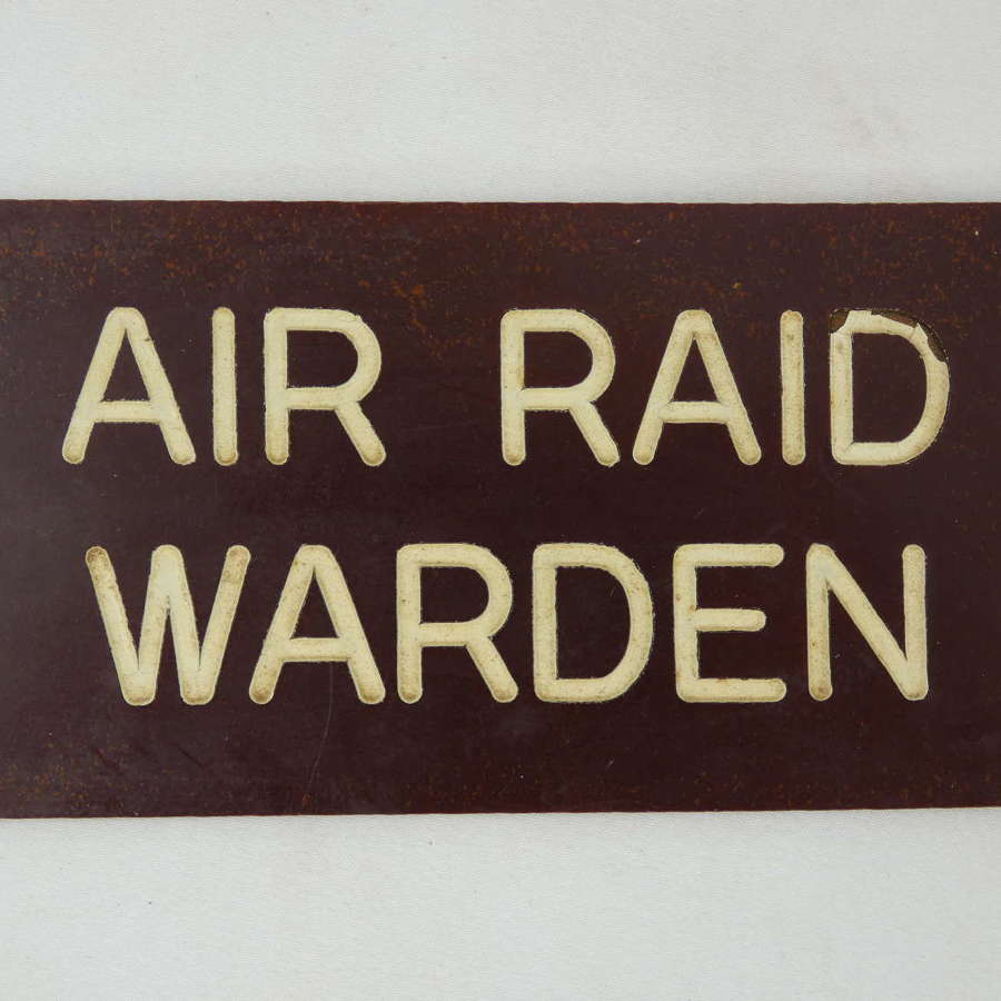 WW2 British Air Raid Wardens Door Plaque
