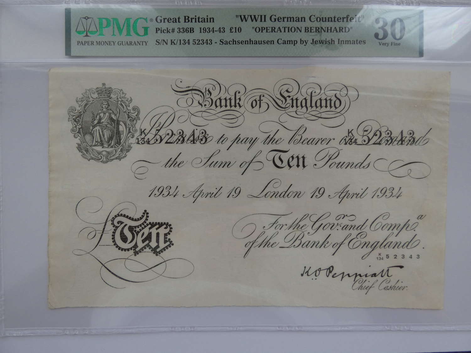 WW2 German Concentration Camp Counterfeit British Bank Note