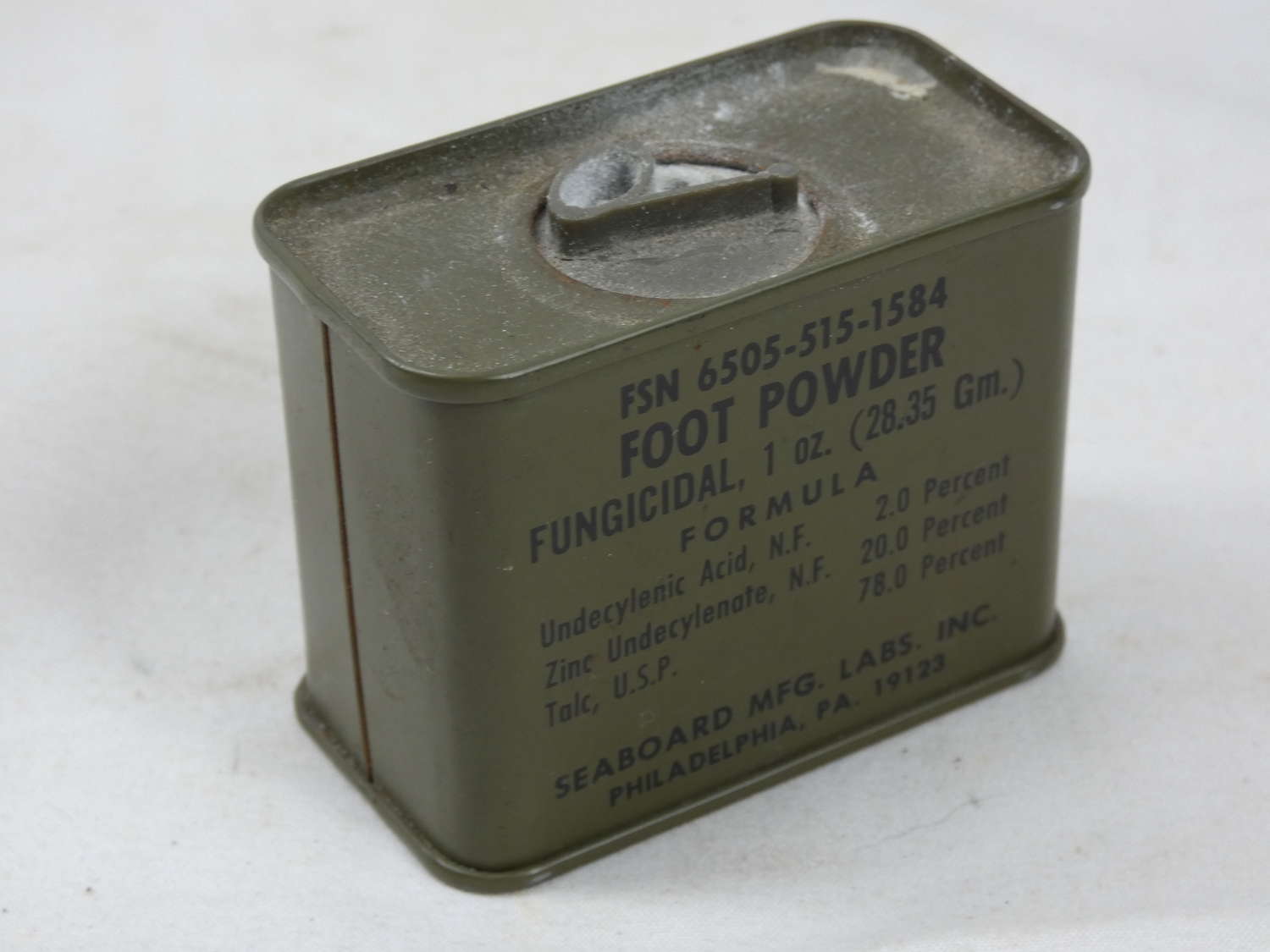 Vietnam War U.S. Army Foot Powder With Contents