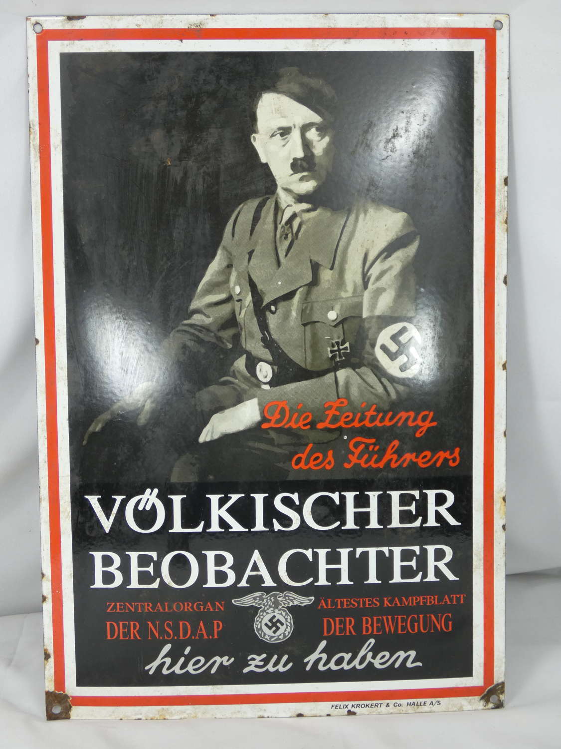 WW2 German Newspaper Advert Steel Sign