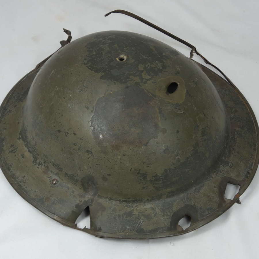 WW2 British Army Helmet With Battle Damage