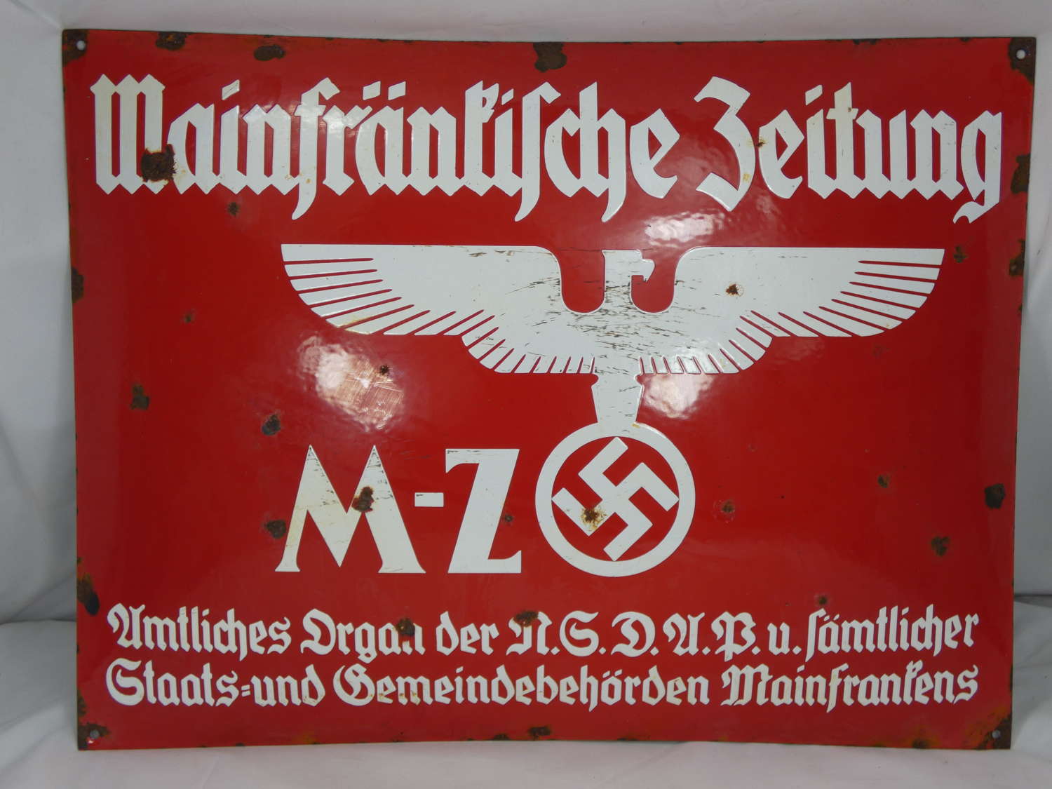 WW2 German NSDAP Steel Building Sign