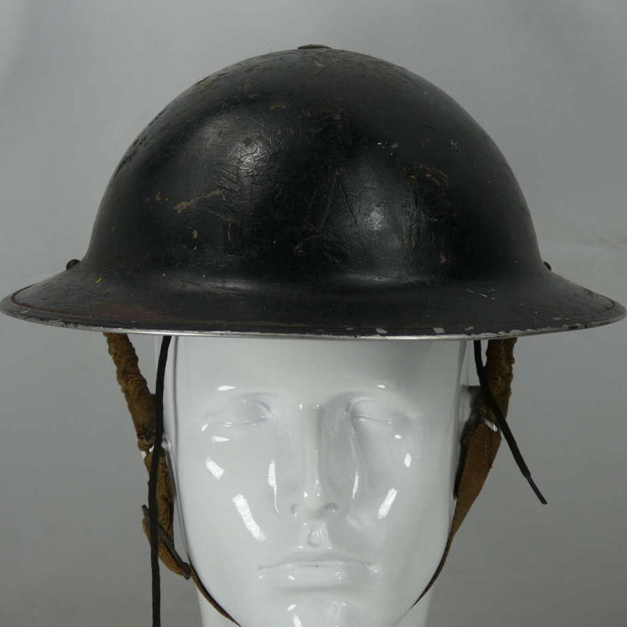 WW2 British Black Helmet, Originally A ( F.A.P. ) Helmet