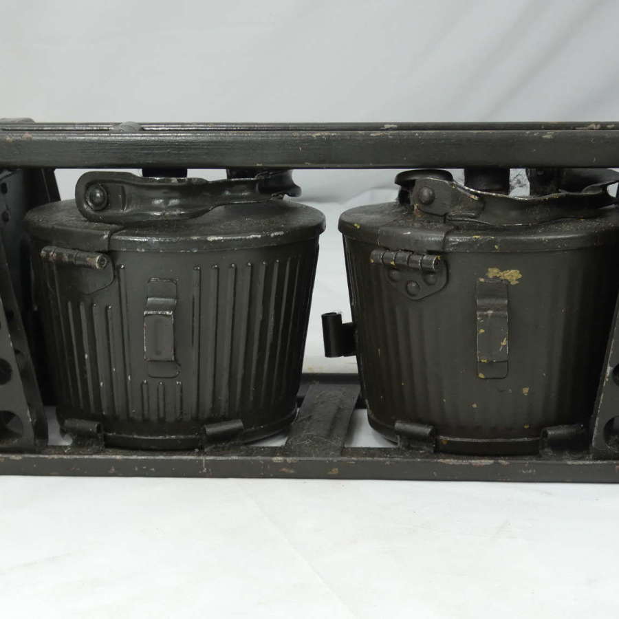 WW2 German MG34/MG42 Drum Magazines And Carrier Dated 1943