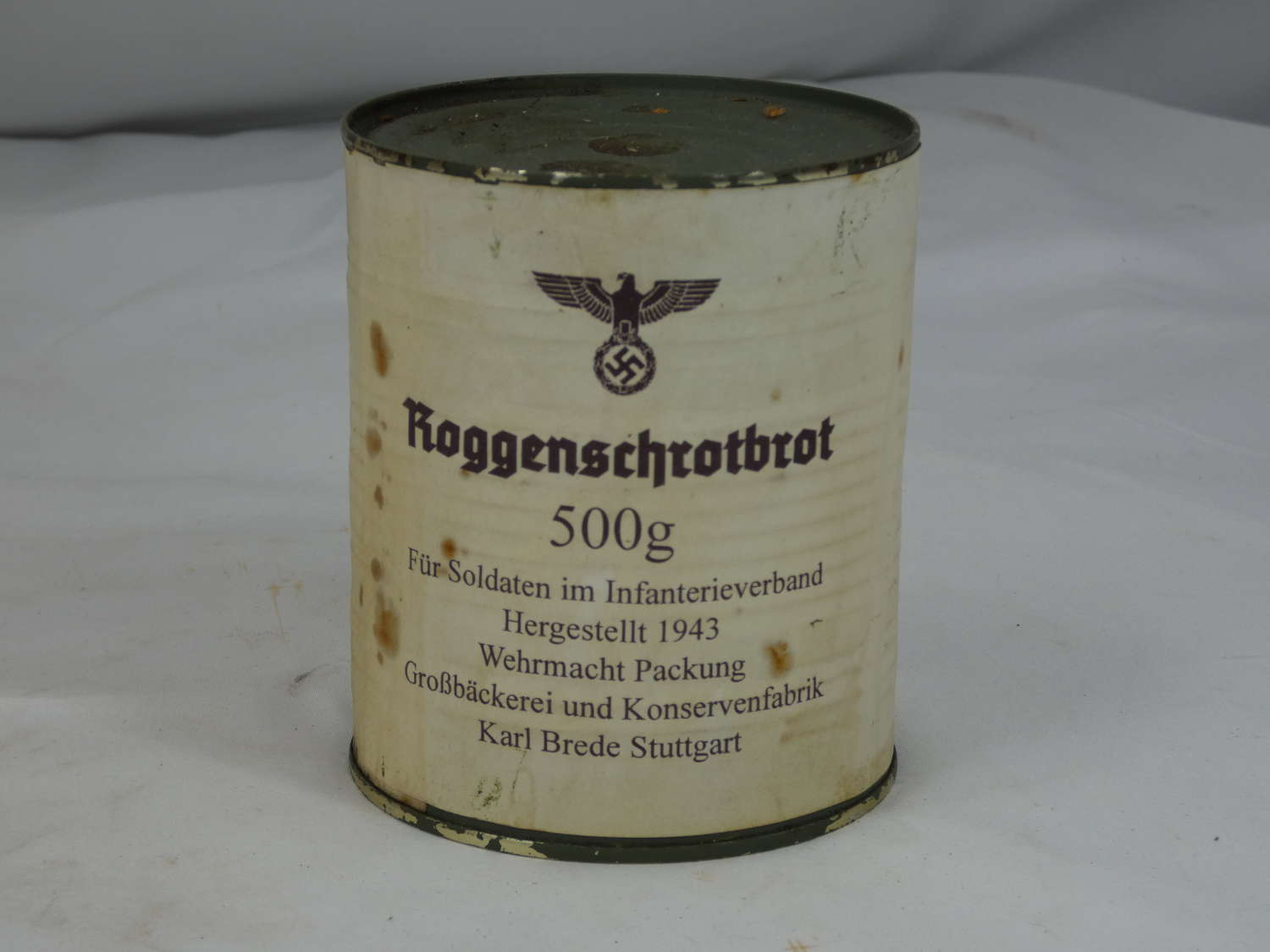 WW2 German 1943 Tin Of Army Issue Bread