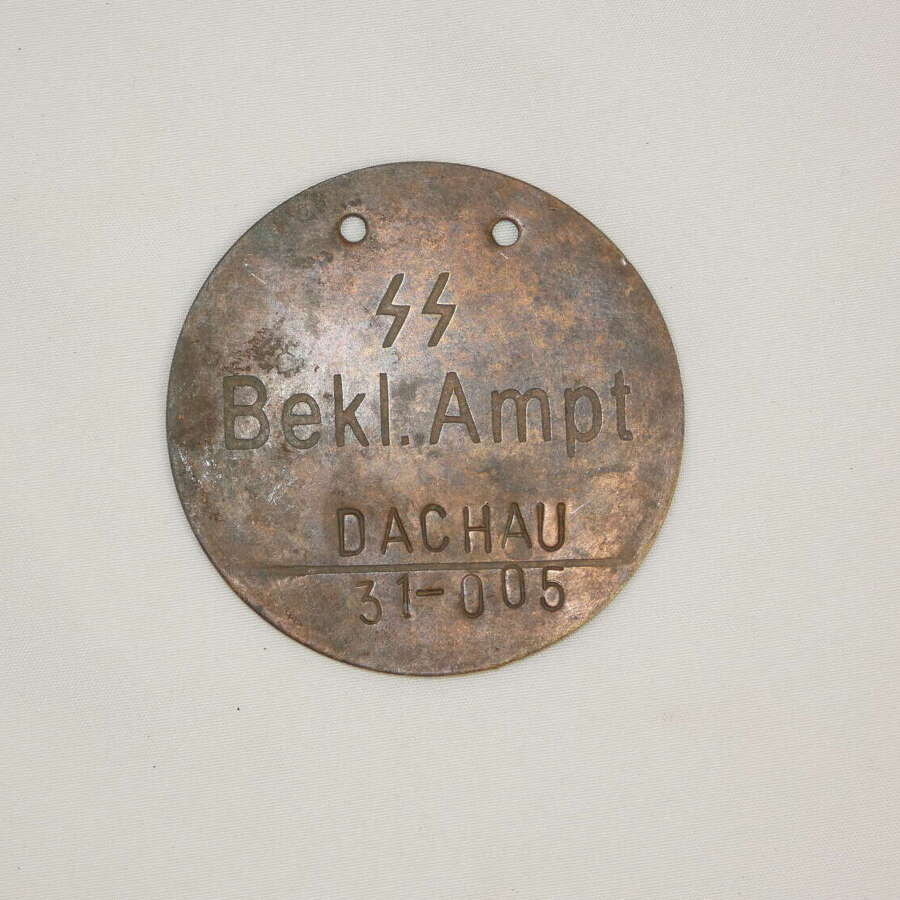 WW2 German SS Tag From Dachau Concentration Camp