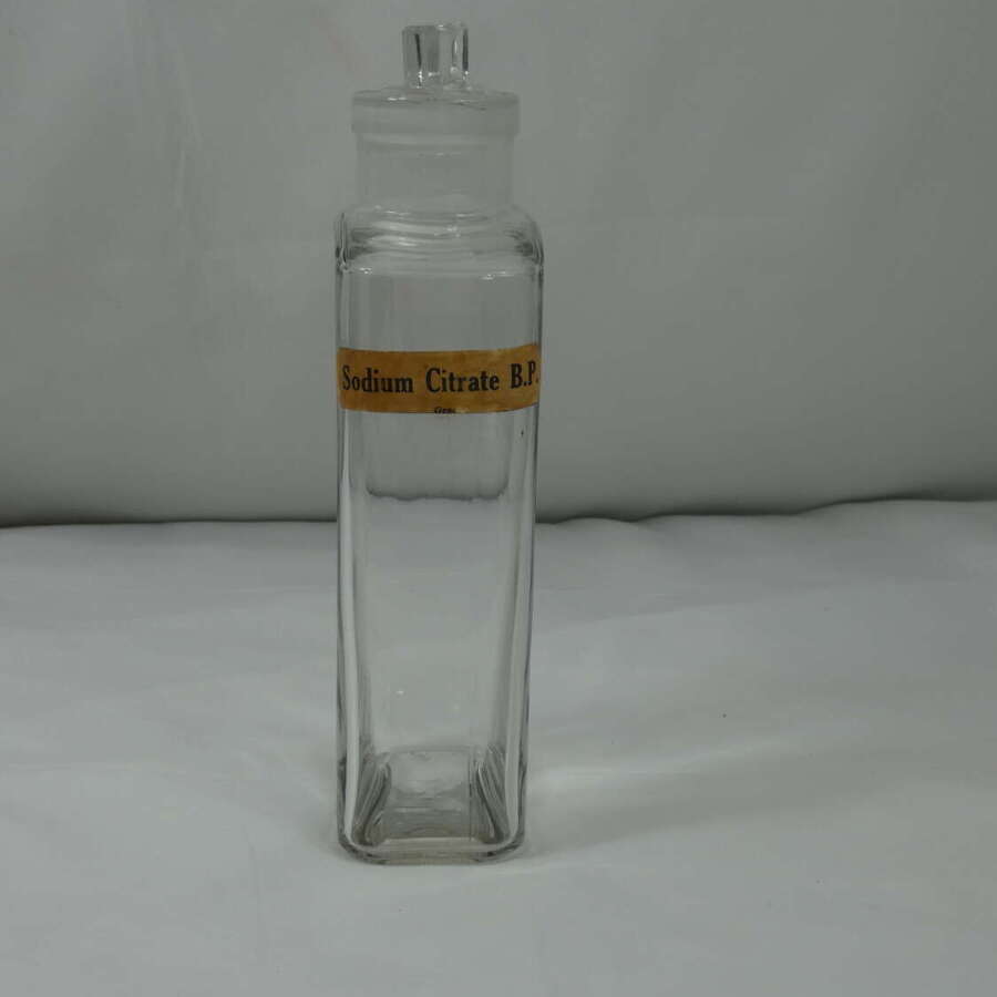 Eighteenth Century Chemistry Glass Bottle Still With Its Original Label