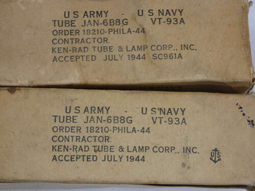 WW2 Dated U.S. R.A.F. Ken-Rad Tubes