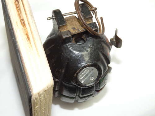 WW2 British No36 Mills Cut-Away Grenade Made Into A Pen Holder