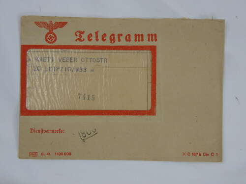 WW2 German Deutsche Reichpost Complete Telegram