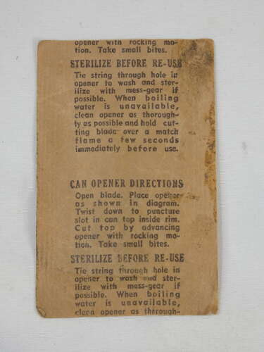 WW2 U.S. Army Soldiers Tin Opener