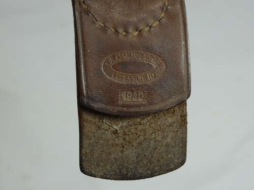 WW2 German Belt Buckle And Leather Tab