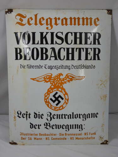 WW2 German Volkisecher Newspaper Sign