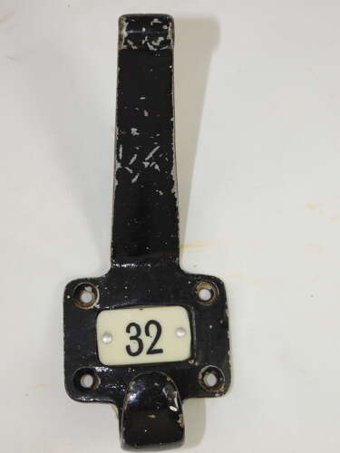 Six Vintage School Coat Hooks