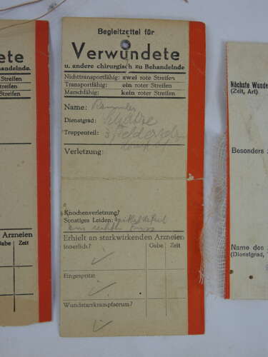 Original WW2 German Wounded Casualty Tags - Documents Heer, Kriegsmarine, Luftwaffe