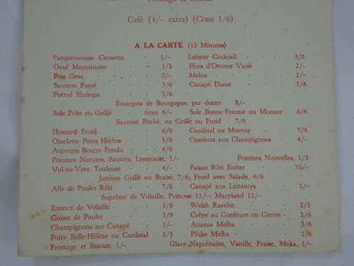 Grand Hotel French Menu ( Sheffield ) 1952