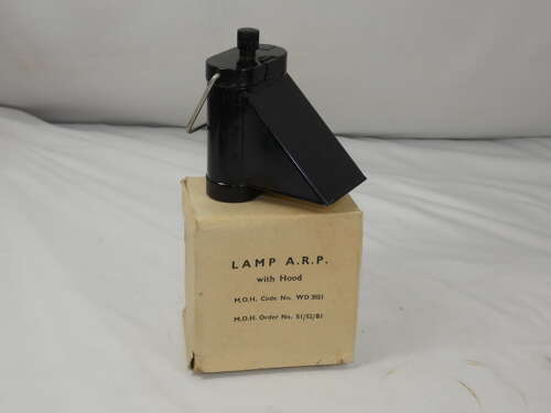 WW2 British Black - Out A.R.P. Lamp With Original Box