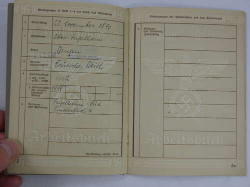 WW2 German Arbeitsbuch