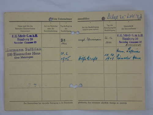 WW2 German Workers Book