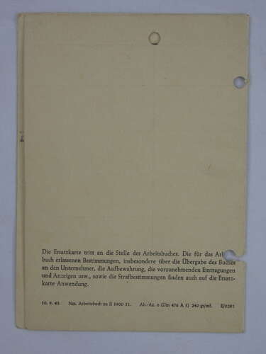 WW2 German Workers Book