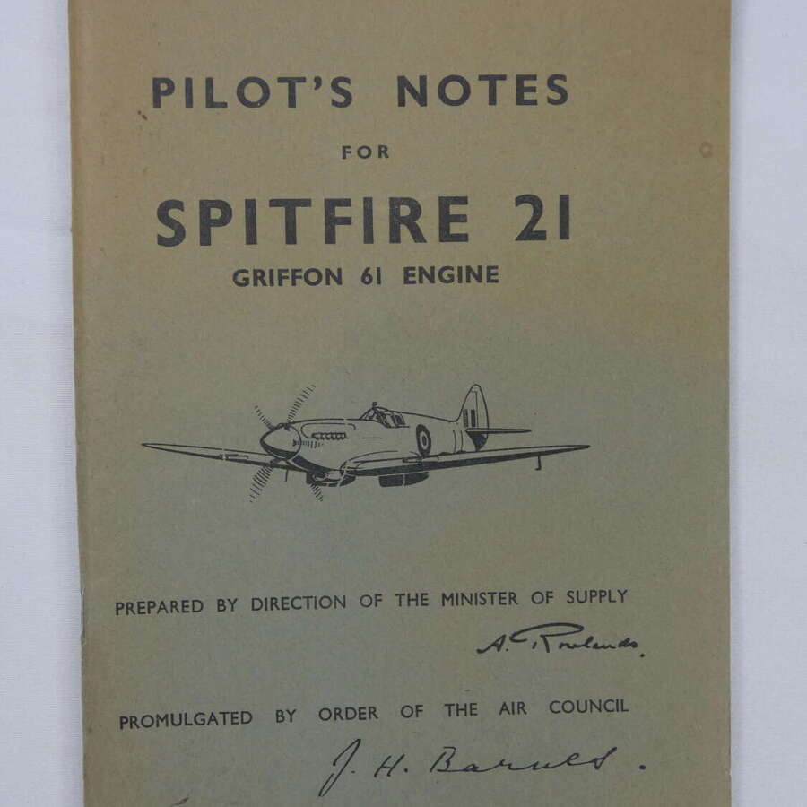 Pilots Notes Of The Spitfire F X11