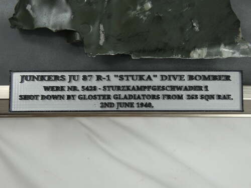 WW2 German Junkers JU 87 Luftwaffe Aircraft Panel