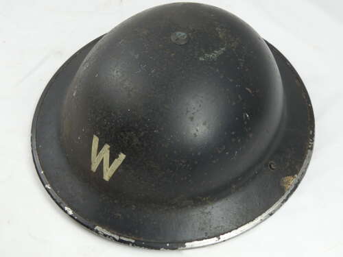 Rare WW2 British Wardens Helmet, W Both Sides