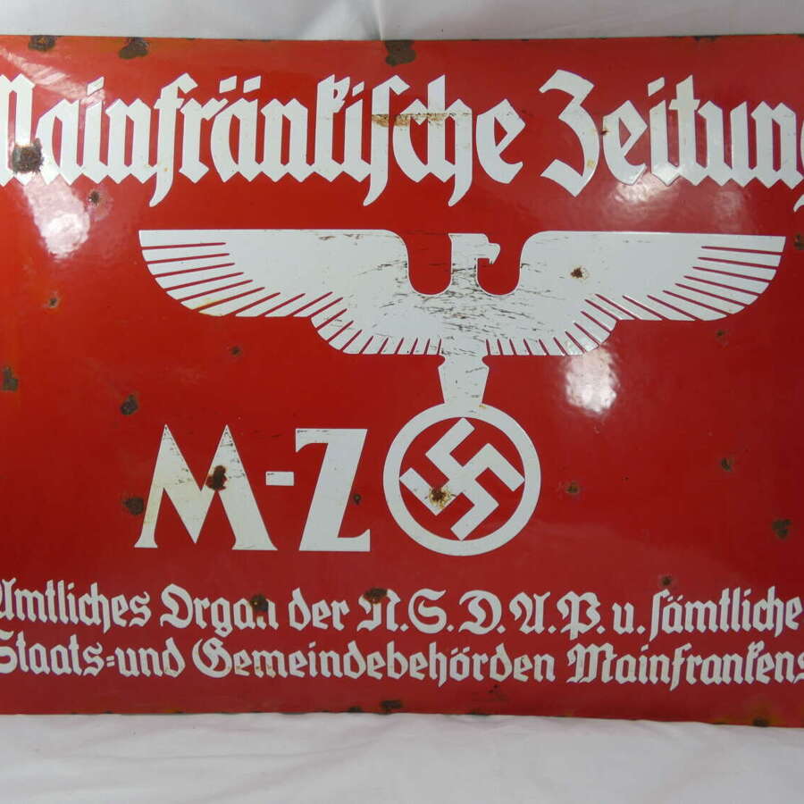WW2 German NSDAP Steel Building Sign