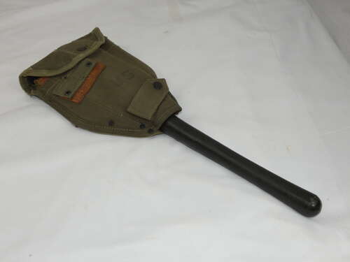 U.S. Vietnam War Folding Shovel With Its Canvas Carrier