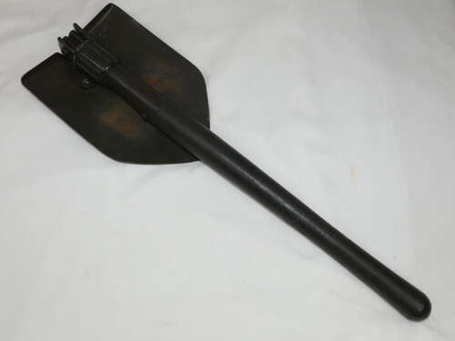 U.S. Vietnam War Folding Shovel With Its Canvas Carrier