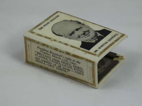 Rare WW2 British Match Box Holder / Cover Winston Churchill