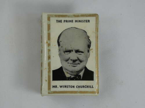 Rare WW2 British Match Box Holder / Cover Winston Churchill