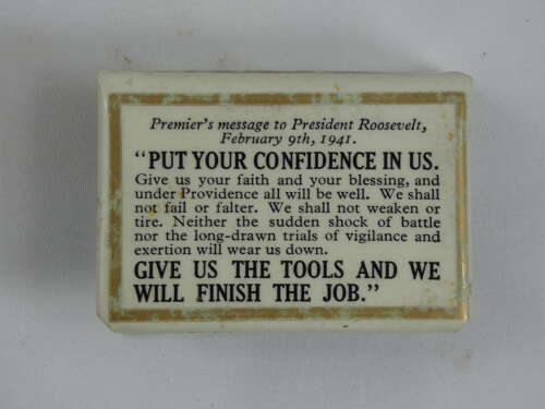 Rare WW2 British Match Box Holder / Cover Winston Churchill