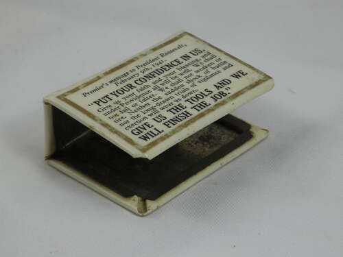 Rare WW2 British Match Box Holder / Cover Winston Churchill