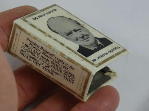 Rare WW2 British Match Box Holder / Cover Winston Churchill
