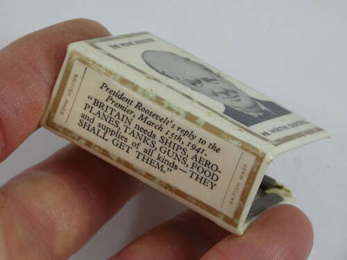 Rare WW2 British Match Box Holder / Cover Winston Churchill