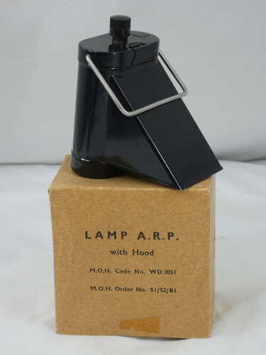 WW2 British Black - Out A.R.P. Lamp With Original Box