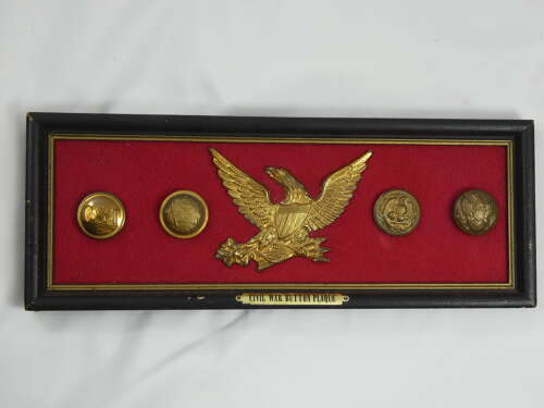 Civil War American Button Plaque