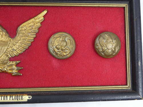 Civil War American Button Plaque