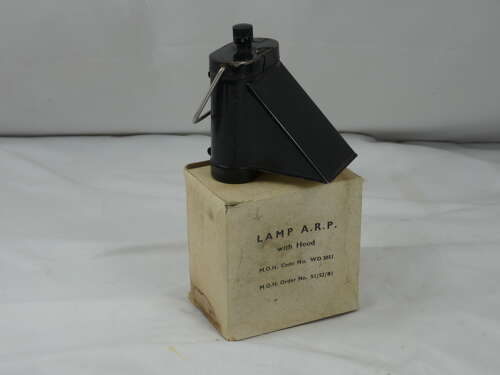 WW2 British Black - Out A.R.P. Lamp With Original Box
