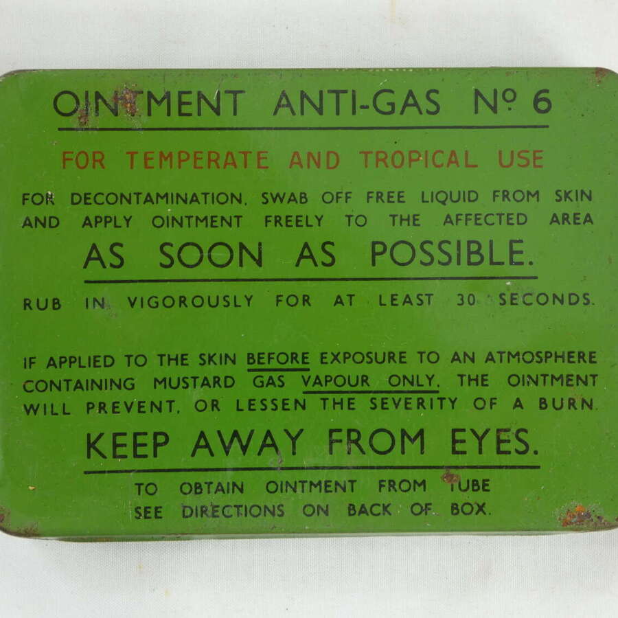 Post War Rare Tin Of British Anti - Gas Ointment No6 Tubes
