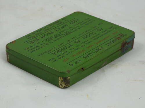 Post War Rare Tin Of British Anti - Gas Ointment No6 Tubes