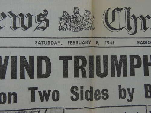 WW2 British 1941 News Paper