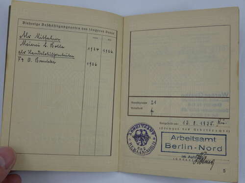 WW2 German Arbeitsbuch